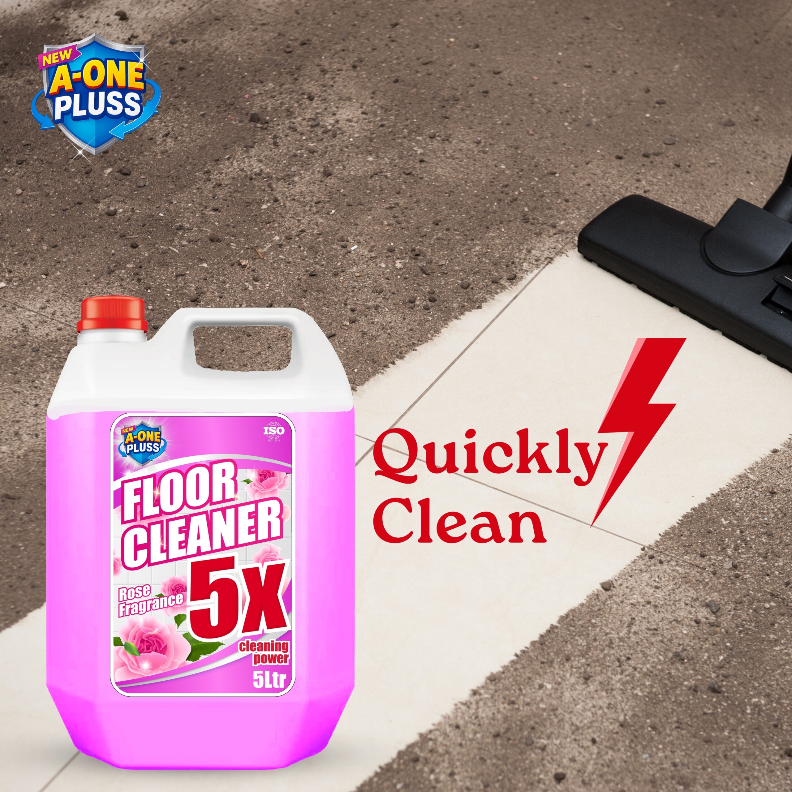 A-One Pluss Rose Fragrance Floor Cleaner – 5 Litre - Image 2