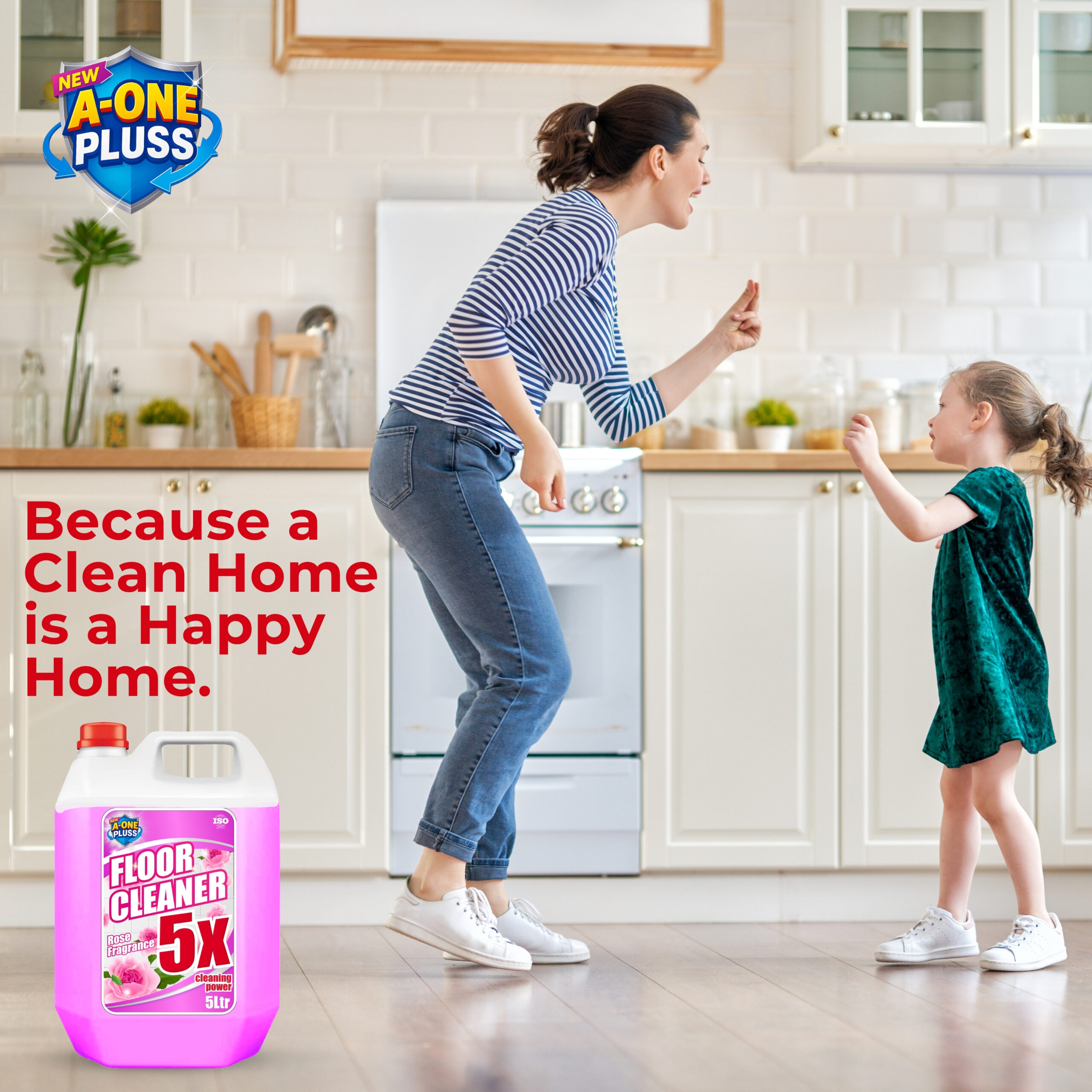 A-One Pluss Rose Fragrance Floor Cleaner – 5 Litre - Image 5